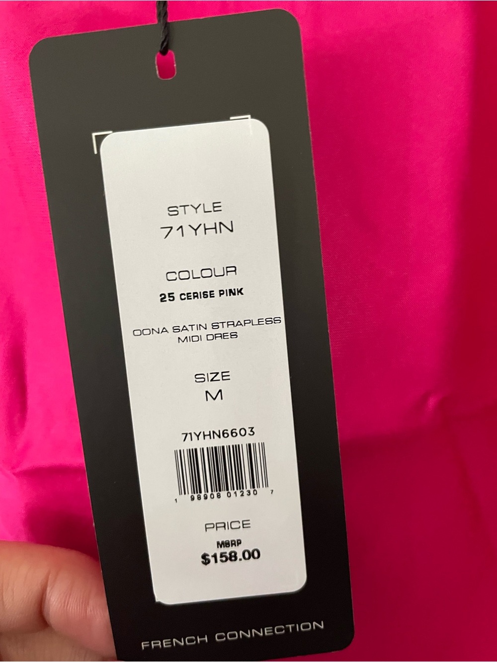 New! $158 French Connection Women's Oona Satin Strapless Dress - Sz M - Picture 6 of 9